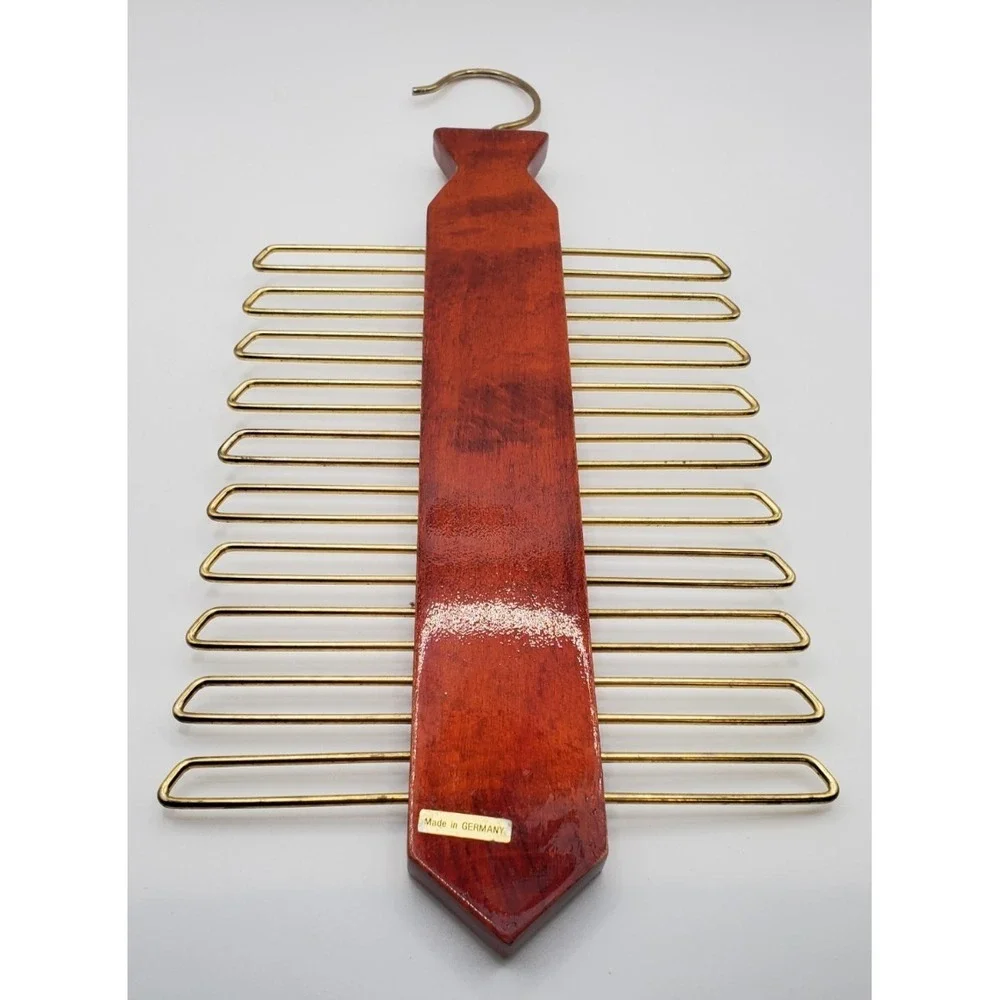 Vintage Wood Tie Rack Organizer Hanger 20 Ties Made in Germany